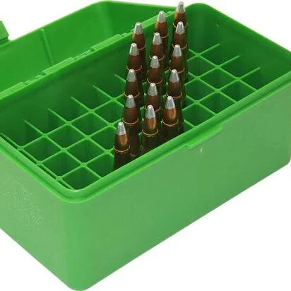 MTM Ammo BOX 50 Rounds Rifle Flip-Top Green (Small)
