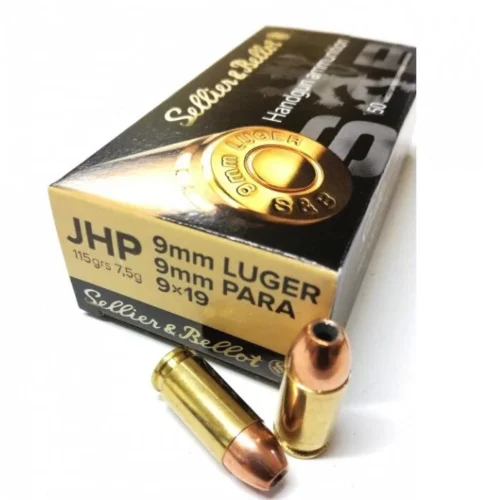 Sellier & Bellot Ammunition 9mmP 115gr JHP (50)  Local pick-up only
